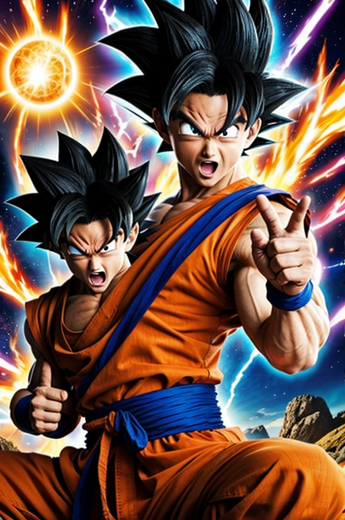 Goku giving the middle finger