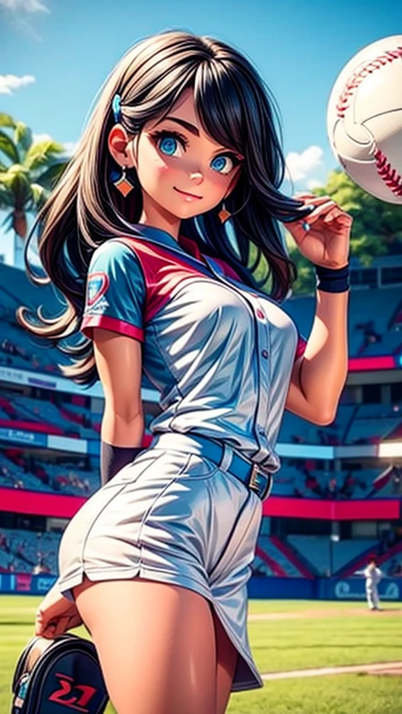 Female Baseball Players、third baseman、Diving catch of a powerful ball、Blinder