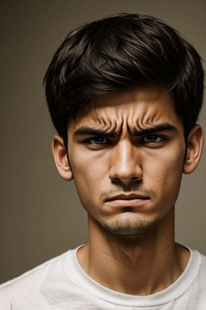 Boy with an annoyed face