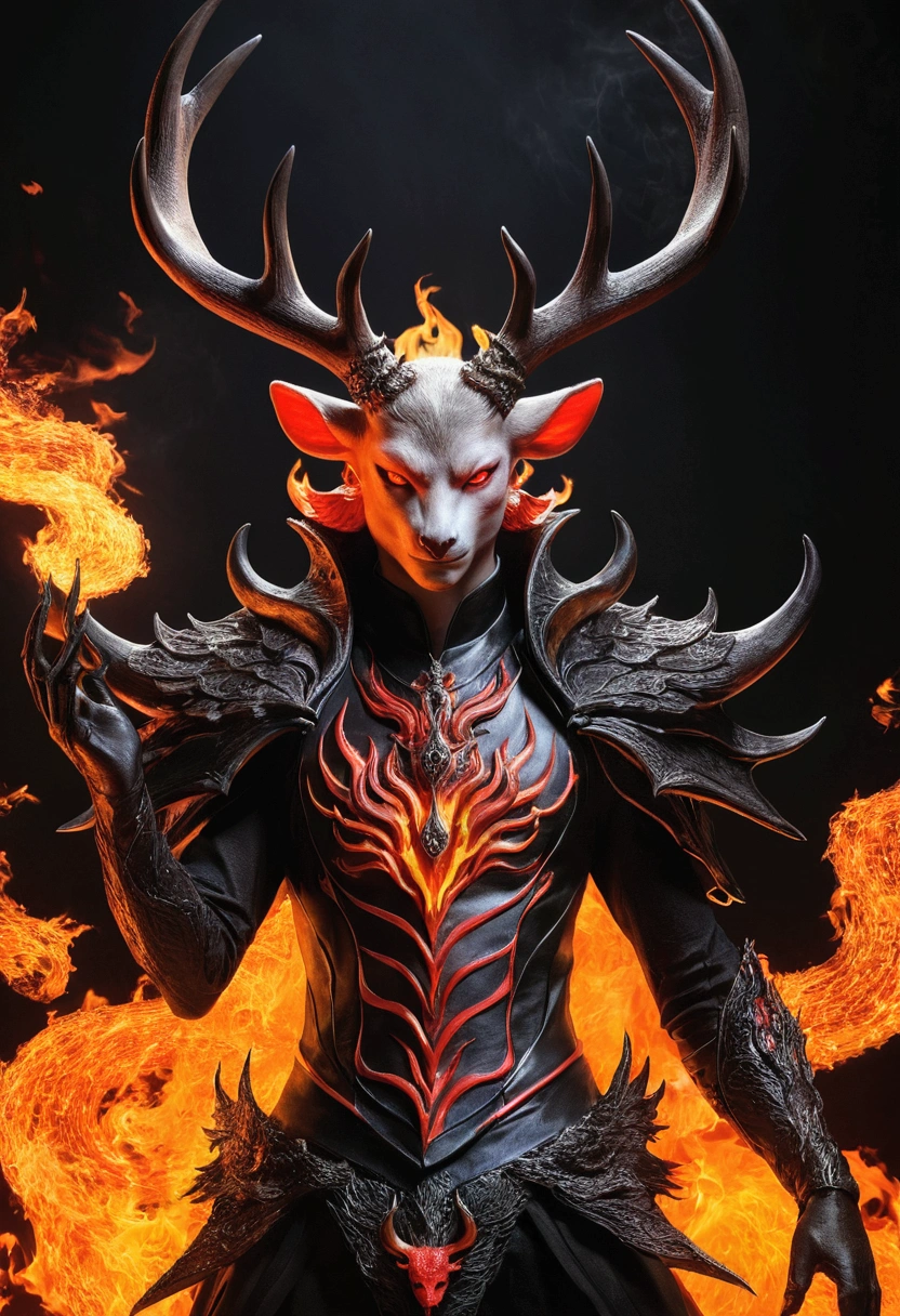 Devil face deer、Bat Wing、Flaming Tail、Human-like hands