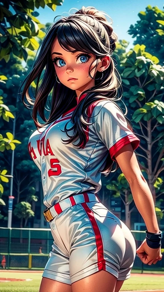 Female Baseball Players、third baseman、Diving catch of a powerful ball、Blinder