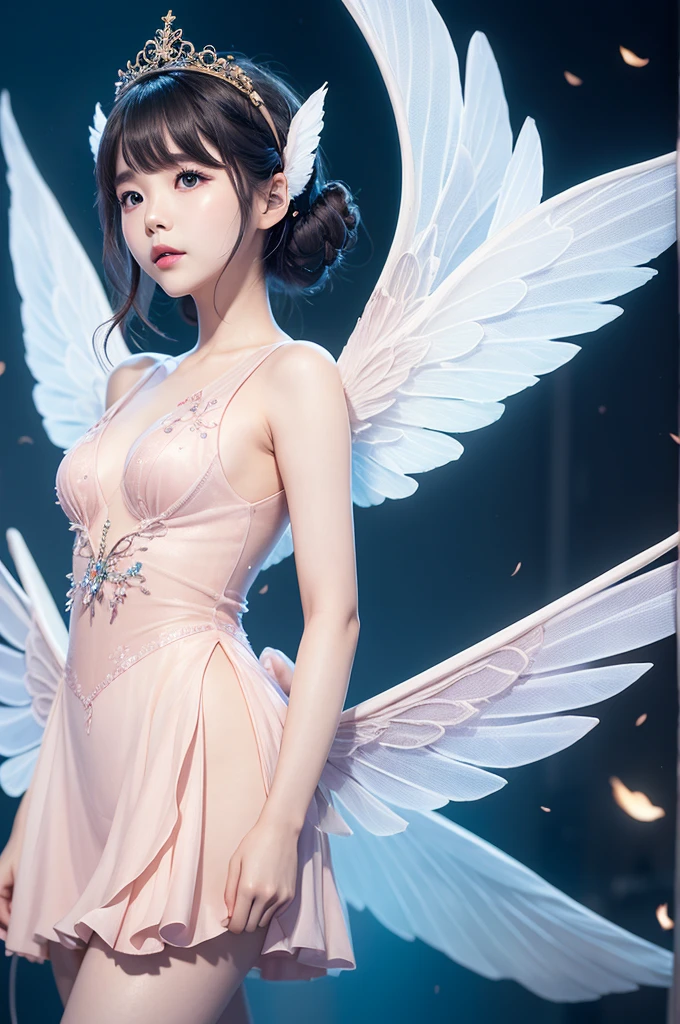 An image of Korean singer IU, with delicate fairy wings