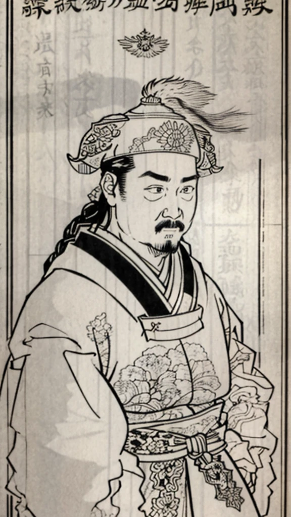 （（Monochrome））、Oriental、（（Men in ancient China））、Highest quality、masterpiece、Ultra-high resolution、(Realistic:1.4)、Game Poster、Three Kingdoms