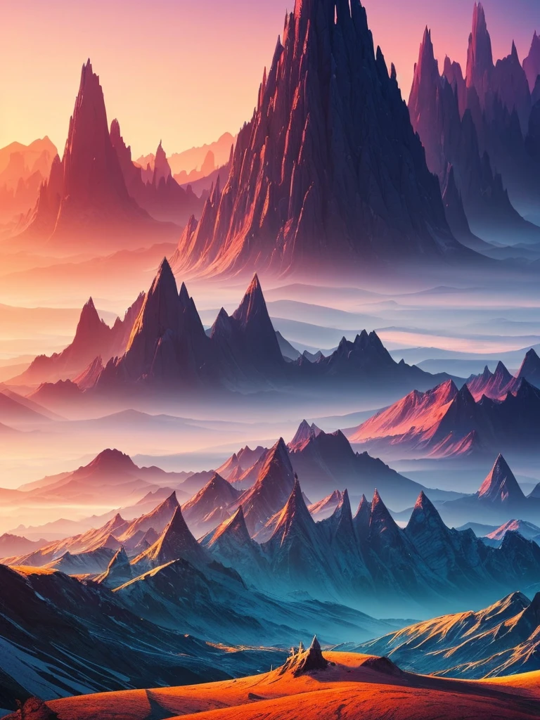 a sunset view of mountains and trees in the distance, inspired by Mike Winkelmann, by Christopher Balaskas, by Justin Gerard, by Mike Winkelmann, by Andrei Kolkoutine, beeple and mike winkelmann, realism | beeple, mountainscape, mountain sunrise, by miles johnston, art contest winner on behance