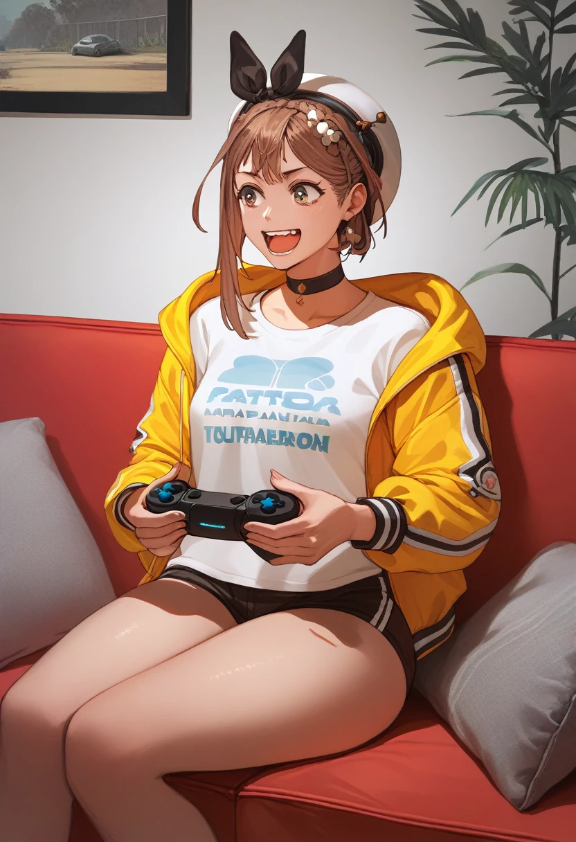 score_9, score_8_up, score_7_up, score_6_up, score_5_up, score_4_up
reisalin stout, choker, beret, streetwear, techwear, fashion,
playing games, playstation controller, excited, sitting, couch, living room