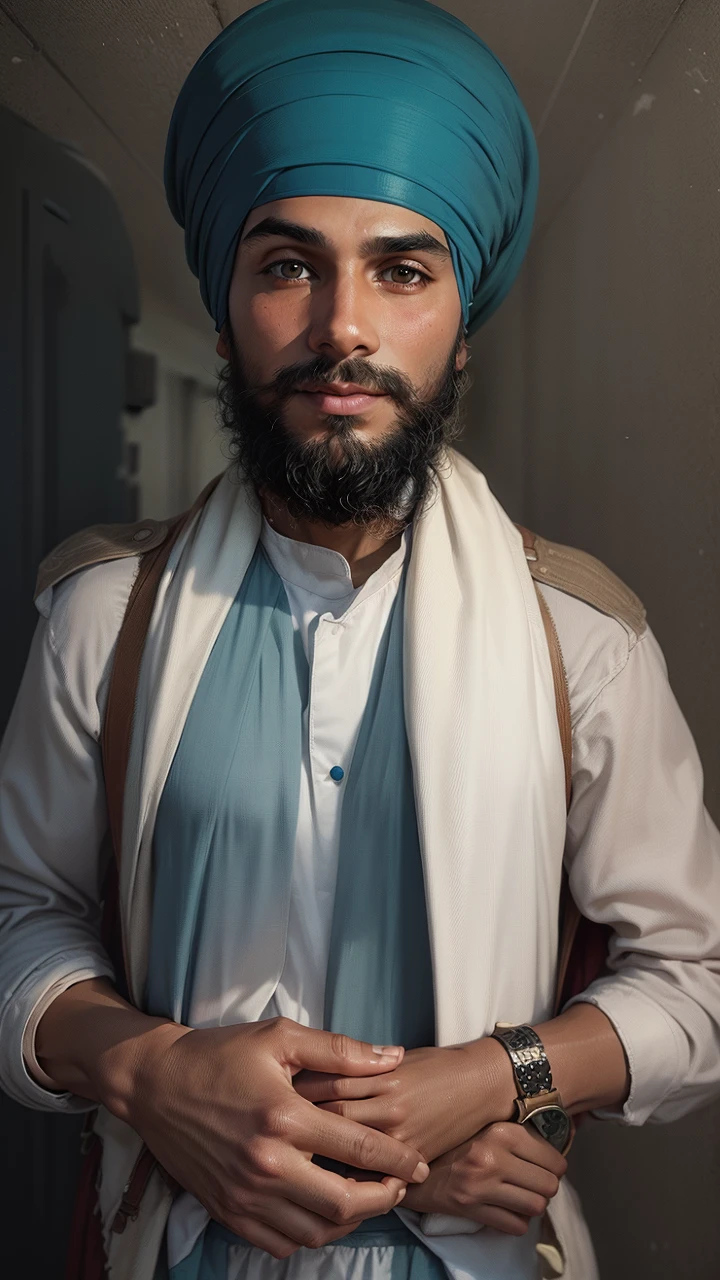 Change backgrounds in metro station and cute sikh boy