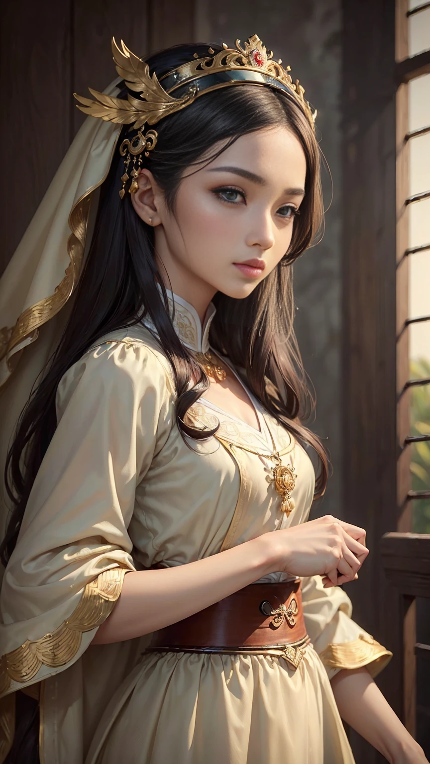 ((Top quality, 16K, masterpiece: 1.3)), Extremely detailed face, Highly detailed lips, Delicate eyes, Double eyelids),Taiping Rebellion,A woman,Bird's-eye view,Beautiful,Female hormones,Charm display