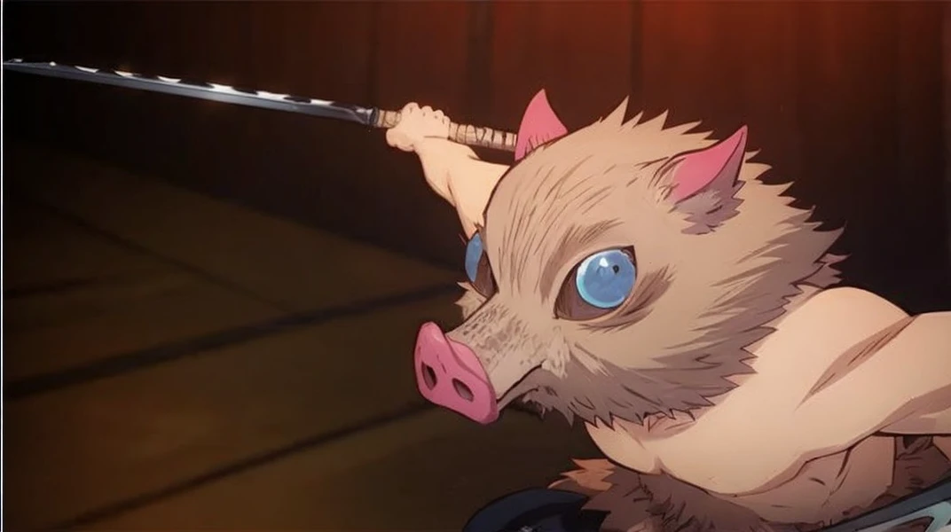 A boy, sword,