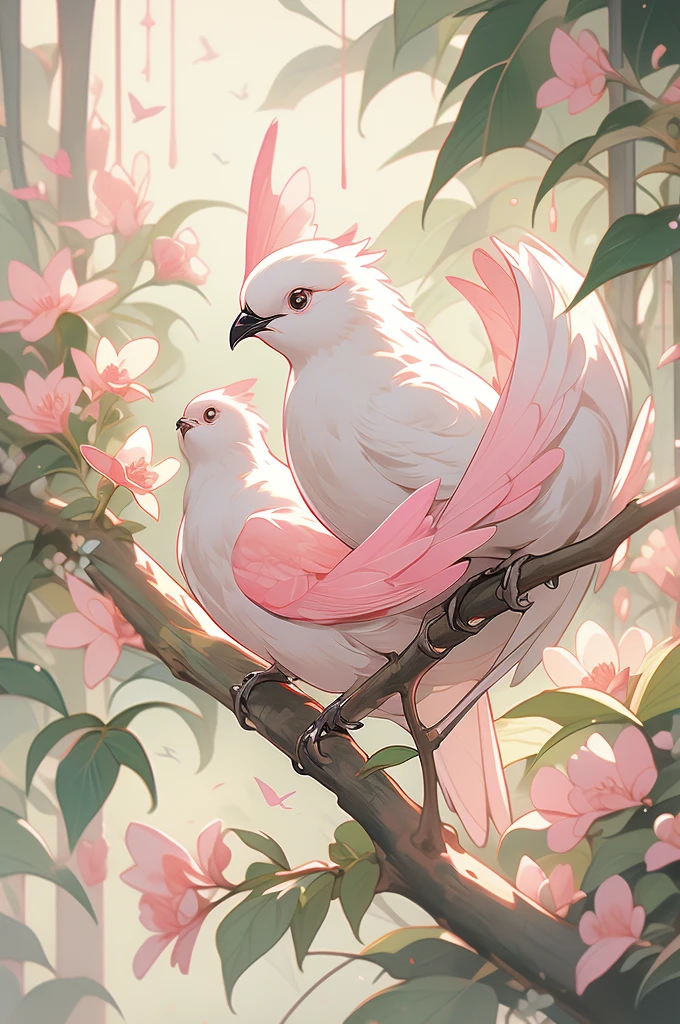 painting of a bird with a pink breast sitting on a branch, by David Park, by Nancy Spero, painted in acrylic, by Lin Liang, by Ma Lin, by Mary Elizabeth Groom, by Mary Byfield, oil painted, by Elizabeth MacNicol, by Chen Lin, by Mary Anne Ansley, by Nancy Stahl, inspired by Paul Bird