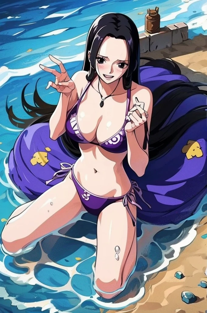 Random patterned swimsuit、Random Swimsuit、Swimsuits in random colors、Random pose、、Acme Face、Random pose、, Black Eyes、Big Breasts、Semi-long hair、Black Hair、Sandy Beach、、、nsfw、Highest quality、1 girl、solo、Ocean、Sexy pose、Random pose、Blushing、wet、Embarrassed、I can see half of my 、、One Piece Swimwear、(Strap slip:1.3)、Swimsuits in random colors、Swimwear