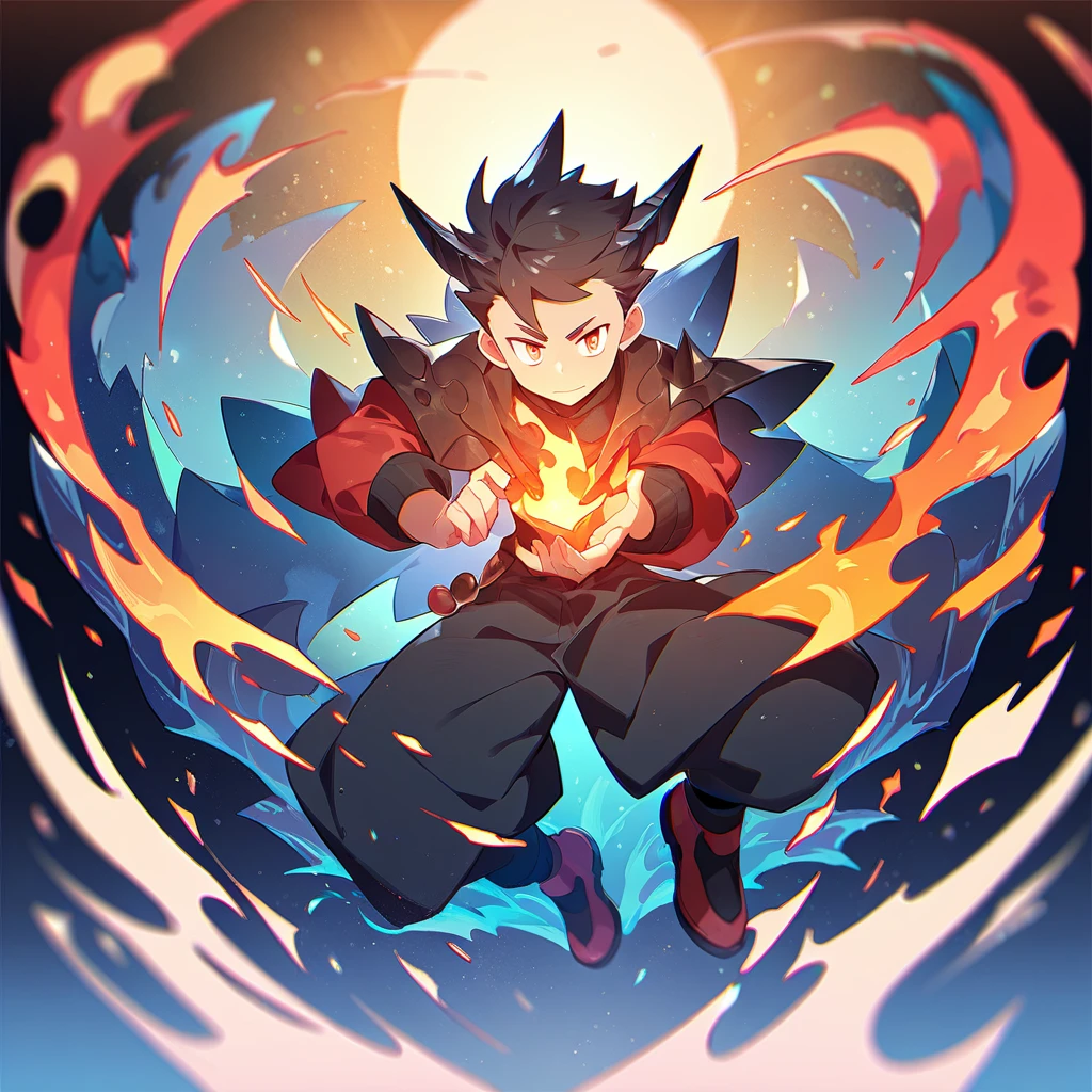 1 Young, Fire Demon, The whole body was full of flames., Human-shaped fire , Full body light , Fantasy, The best aesthetics , best quality, Amazing quality, The best aesthetics
