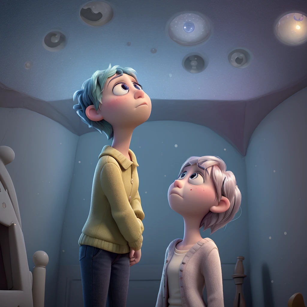The emotional of inside out she's thinking look up 