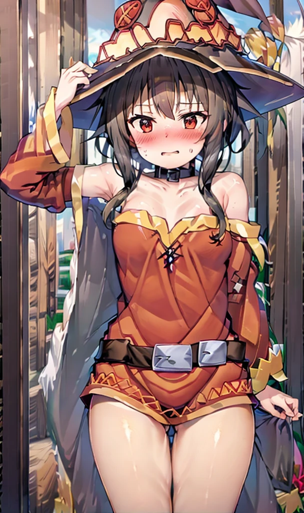 Megumin naked, blushing