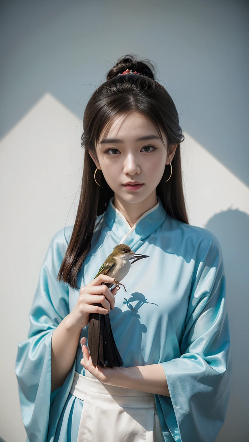 Top quality China,16K,masterpiece:1.3。A woman,Bird's-eye view photo,Beautiful,Female hormones,Feminine charm display,Tube Top,Suspender dress,full-body shot,Enchanting figure,Tyndall effect,In the lush jungle,Long legs,detail,Realistic Anime,Beautiful wallpaper