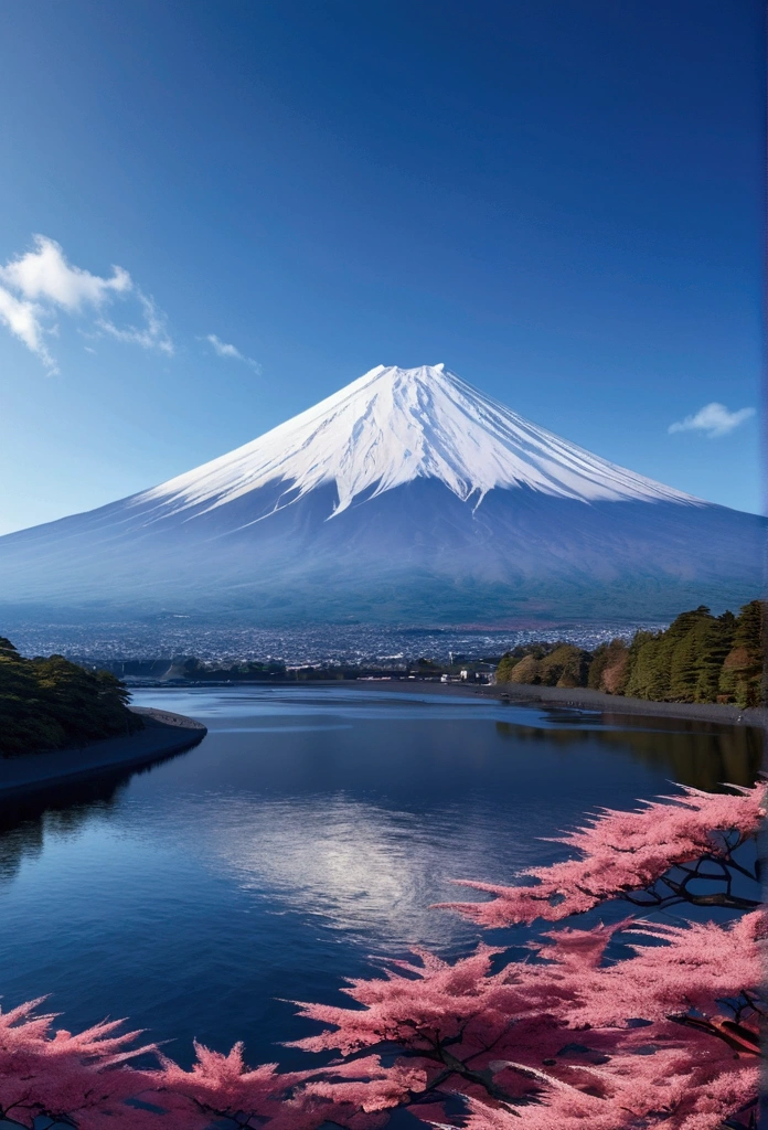Mount Fuji, Honshu Island, (illustration: 1.0), epic composition, realistic lighting, high-definition detail, masterpiece, best quality, (very detailed CG unified 8k wallpaper), 1 man