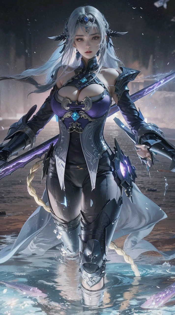 a close up of a woman with a purple and black costume, shadowbringers cinematic, 4 k detail fantasy, a beautiful fantasy empress, game cg, xianxia fantasy, xianxia hero, 2. 5 d cgi anime fantasy artwork, cinematic goddess close shot, ruan jia and artgerm, wow 4 k detail fantasy, hyperdetailed fantasy character