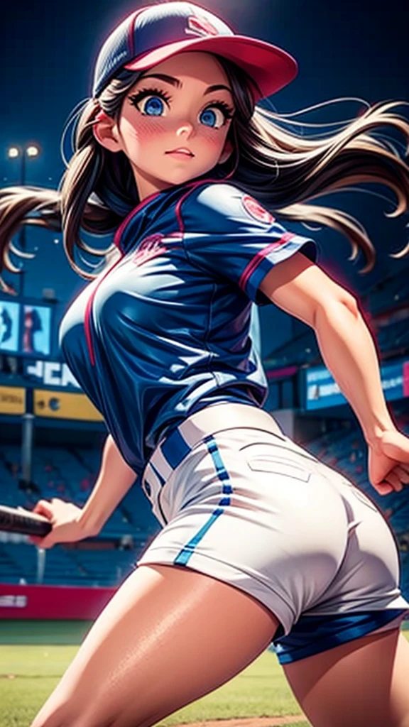 Female Baseball Players、third baseman、Diving catch of a powerful ball、Blinder