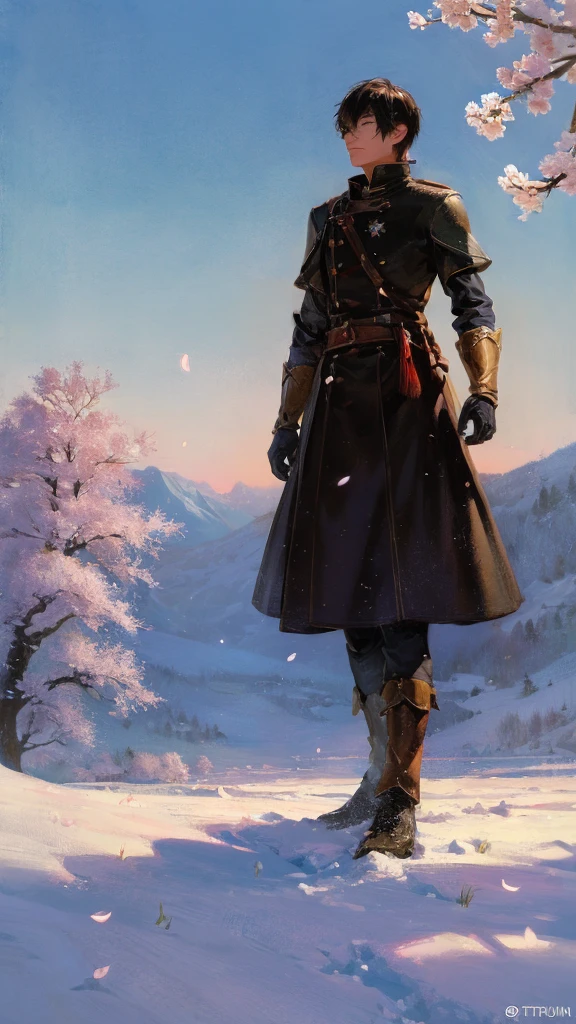 ((logo、Masterpiece、8K、table top、raw image、amazing、最High quality、PhotoTRUEistic and very detailed CG 8K wallpaper、High quality、very detailed、Narrative poetry、particle effect、dynamic effects、Character border depth、Cinema-grade lighting、lens flare、Ray tracing、table top、TRUE:1.4、Ultra high resolution:1.2、TRUE、TRUE))、Fantasy、nighttime、wind、darkness、Snow and frost、cold winter day、Snow-capped mountainsや森、frost、Snow-capped mountains々、ความงามและความแวววาวของต้นไม้ที่ปกคลุมไปด้วยfrost、A peaceful and beautiful meadow in a world filled with ice and snow.、vast land、By the lake、The view was great.、ทิวทัศน์สายwindธรรมชาติที่สวยงาม、night sky、wind、cherry blossoms、cherry blossoms花びら舞っている、cherry blossoms snowstorm、petals falling