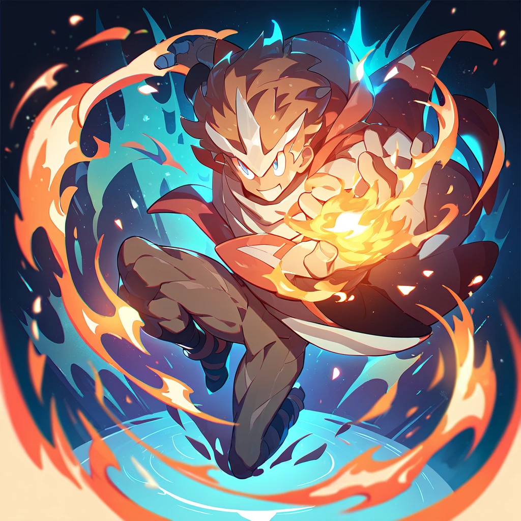 Fire Man 1, fire, The whole body was full of flames., Human-shaped fire , Full body light ,  naked, Fantasy, The best aesthetics , best quality, Amazing quality, The best aesthetics
