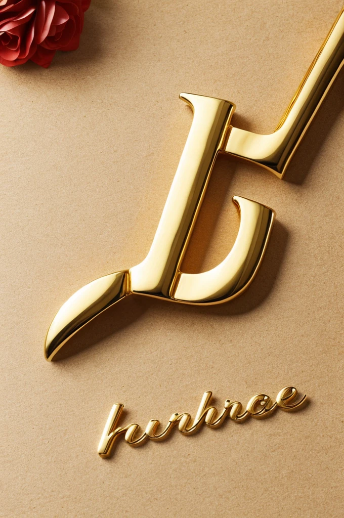 Write the name Chérif in a gold letter with a decoration