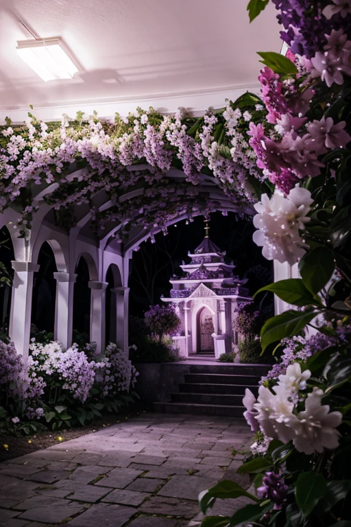 Illuminating the black jungle with white castles, lilac floral madness