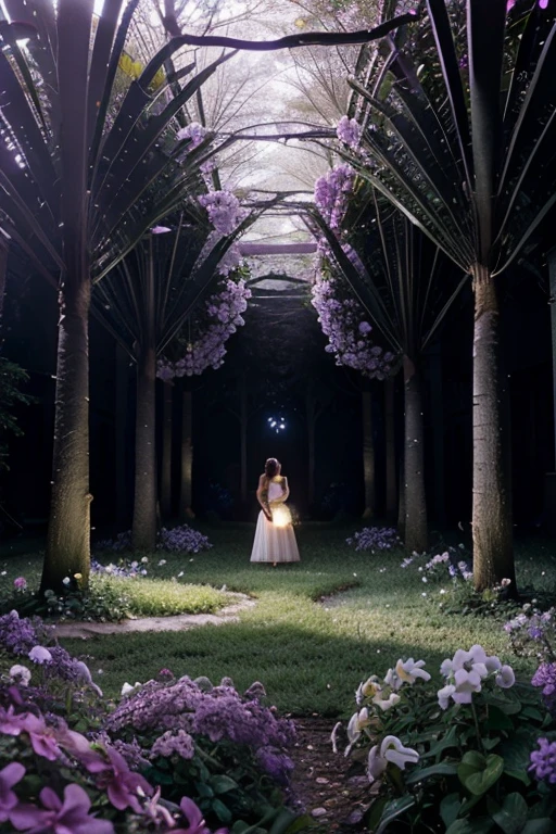 Illuminating the black jungle with white castles, lilac floral madness, violets and yellows