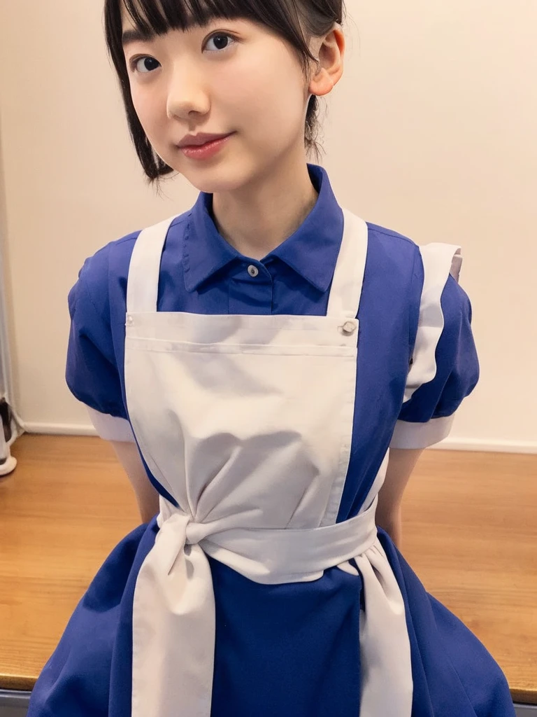 slender girl, (make up:1.1), (meido:1.2), small breasts, at school room, (upper body shot:1.1), cowboy shot
