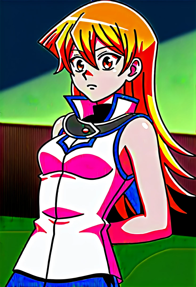 Outdoor, nature,
Alex, One Girl,alone, Long Hair, Sleeveless jacket, blonde, Brown eyes, Hair between the eyes, Bare shoulders,turtleneck,Eyes are close, Medium Chest,Lying down,Struggling,Tied with a noose behind your back, Portraiture,
Anime screenshots, Anime Coloring, Official Art,