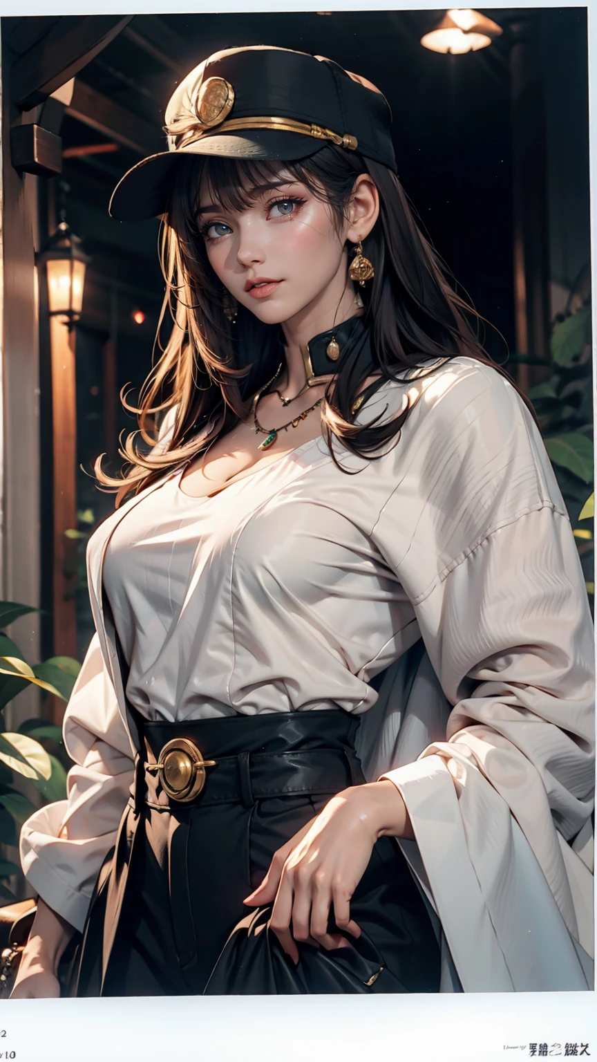 (jotaro kujo) Hirohiko Araki,Zoom in on face, Focus on the face, Blue Highlights,View your viewers, watercolor, manga, Young aristocratic woman, JoJo's Bizarre Adventure 、Victorian dress、Off the shoulder、Cleavage Emphasis、Folded fan、Lace gloves、Curly Hair((curly hair))、blue eyes