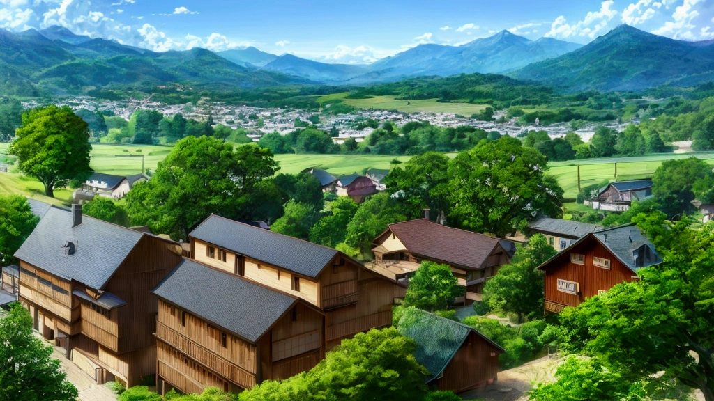 anime scenery of a wooden house , traditional Alpine Chalet on a hill with a tree, anime countryside landscape, The surrounding landscape is expansive, with rolling fields of green and yellow flowers stretching out towards the horizon, anime background art, anime lush john 8k woods, anime landscape wallpaper, amazing wallpaper, colorful anime movie background, background art, house background, high quality wallpaper, high quality desktop wallpaper, anime background, ghibli studio anime style, 4k detailed digital art, ghibli artstyle, ghibli studio style
