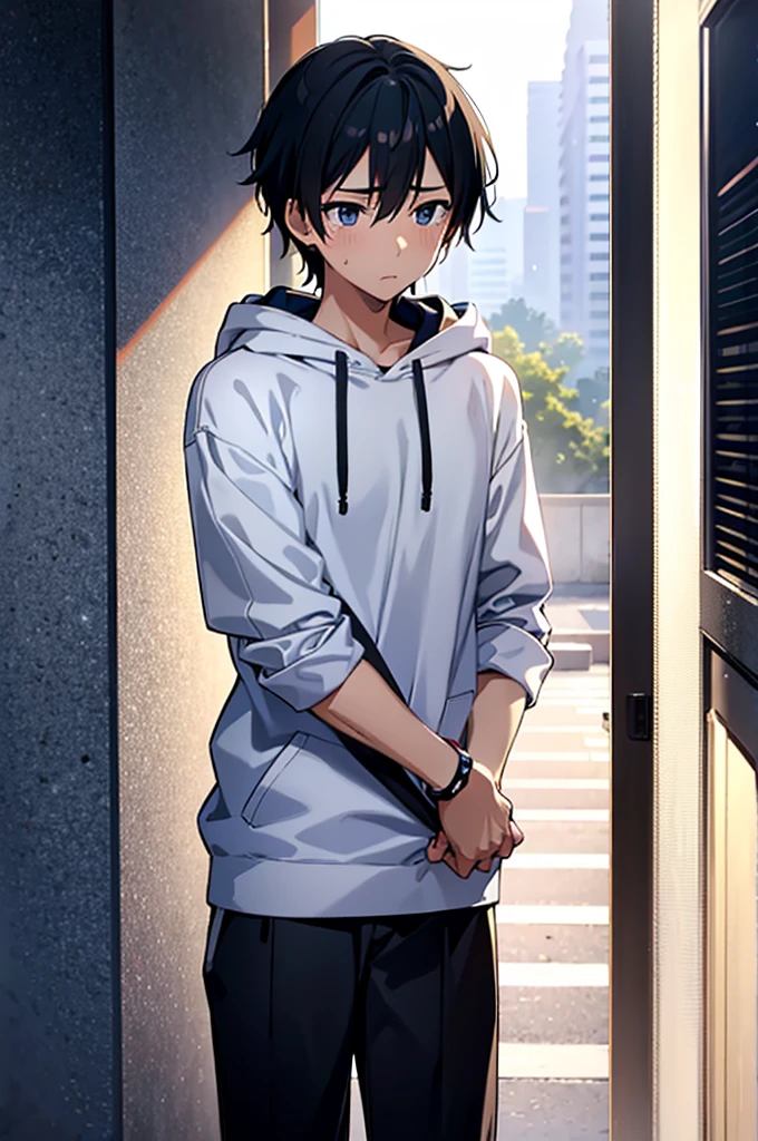 神の見えざるhand,,,,,cool,,,He was a refreshing, athletic, innocent boy.,,boy,,boys,,charm,Slim figure,Japanese high school student style,,White casual clothes,,,hoodie,Smooth,Skin texture,Functional beauty,youth,Vibrancy,The male protagonist,,,shine,Action,,,Daily life,,My dick was suddenly castrated,,,,,,,Kirito,Breeze,A speck of dust,Natural light,face,hand,eye,blush,tears,,,Saliva,,,Accuracy,Super detailed,biologically correct,Excellent anatomy,Male Focus,Men's Focus,4K,8K,Highest quality,,