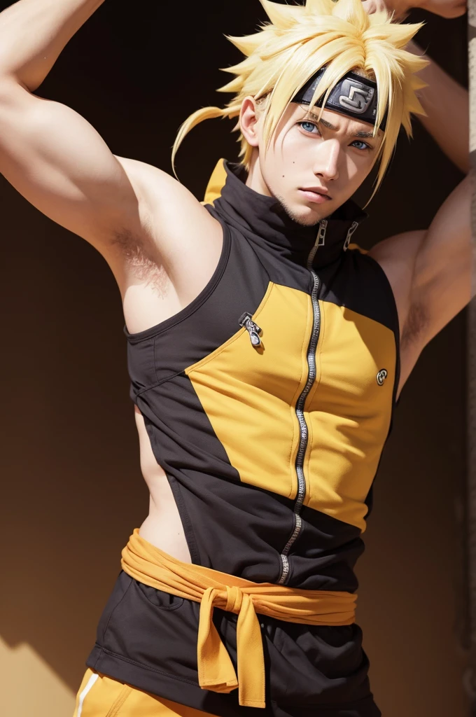 male blonde naruto uzumaki very hairy armpit