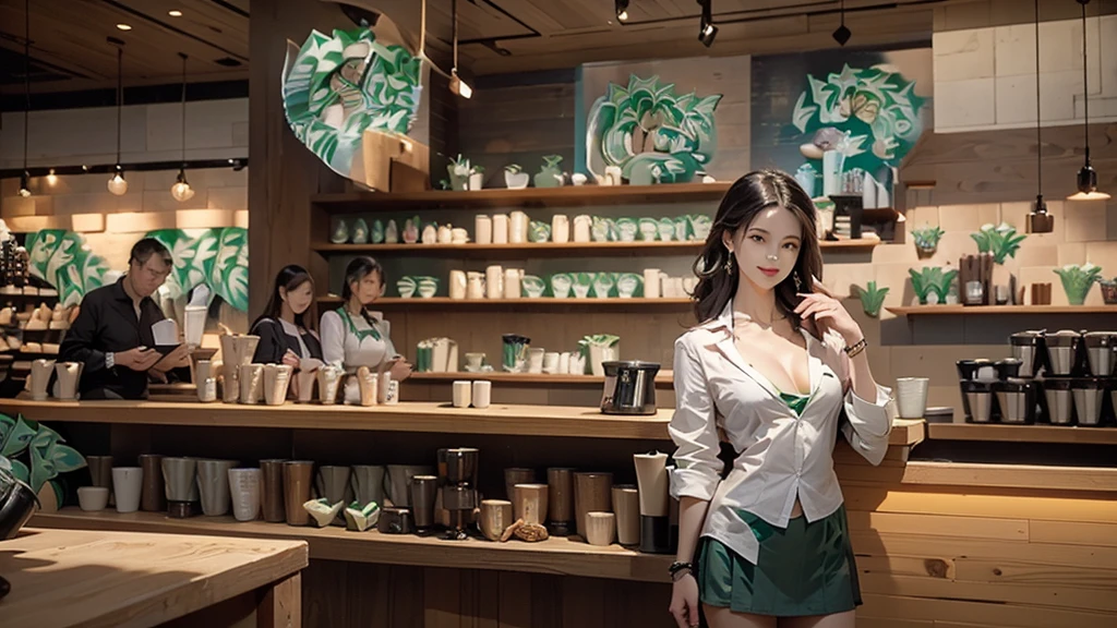 8K、RAW Photos、Highest quality、Super detailed、Super Resolution、Ultra HD、8K壁紙、Amazing details
(((((((Inside the Starbucks store)))))))((Eat cake、Drink coffee、smile))、Heart Necklace、Gold bracelet
(((Emphasize cleavage)))
Brown wavy hair, Brown eyes, hair band, Heavy makeup、55-year-old middle-aged woman,Have nasolabial folds、Confused expression、Japanese Mature, 8K, Perfect beauty: 1.4, ((small ,:1.2)) , Long legs:1.0、Nikon Z85mm, ((Highest quality)) ,((Tabletop)), Intricate details, Professional, Realistic, Realistic, Very detailed、 Shiny skin, Very delicate and beautiful, ((Stewardess Uniform、mini skirt)):1.2、(Two women standing at the airport:1.2), hair ornaments, earrings、(Knee high long boots with high pin heel):1.6、Shoot from the front:1、Full Body Shot