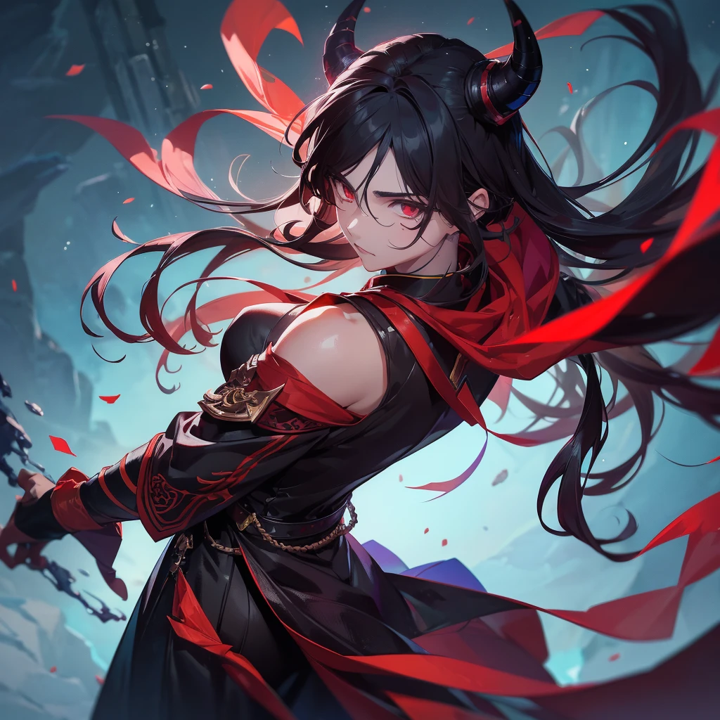 1 handsome guy in demon killer art, demon horn, , Inspired by Bian Shoumin, heise jinyao, Inspired by Seki Dosheng, Cai Xukun, by Yang J, Guviz-style artwork, Deviantart ArtStation CGSCOSIETY, demon slayer rui fanart, 8k, hd, unreal engine, manly, handsome,