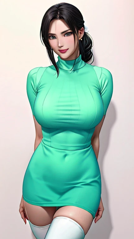 whole body，Green Screen Background，Standing posture，woman性1名，upright posture，Body facing forward，Simple Standing posture，The body is upright，Anatomical Body Proportions，Transparent Background，Round red rimmed glass, Wearing a turtleneck sweater, There is a mole on the corner of the mouth，Black Pantyhose，Erotic manga style body,Exposing breasts　naked　洗練された美woman, Updo, woman(masterpiece, Highest quality:1.3), Reese white high heel over the knee boots，whole body站立, Looking into the camera，smile，White stiletto heel knee-high boots，Bright lip color,High resolution晰度，Single Background，Monochrome background，High resolution，超High resolution，Smooth，wallpaper，