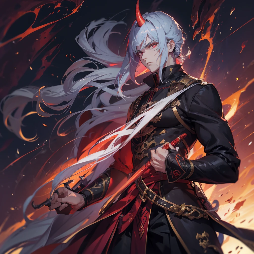 1 handsome guy in demon killer art, demon horn,manly, handsome, , Inspired by Bian Shoumin, heise jinyao, Inspired by Seki Dosheng, Cai Xukun, by Yang J, Guviz-style artwork, Deviantart ArtStation CGSCOSIETY, demon slayer rui fanart, 8k, hd, unreal engine,