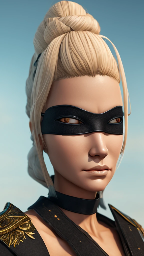 A blind female ninja in a white outfit, extremely detailed eyes and face, long eyelashes, completely white eyes, intricate details, photorealistic, cinematic lighting, 8k, high resolution, masterpiece, hyper detailed, digital art, concept art