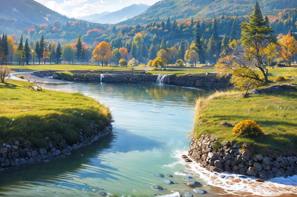 forest, river, sunny