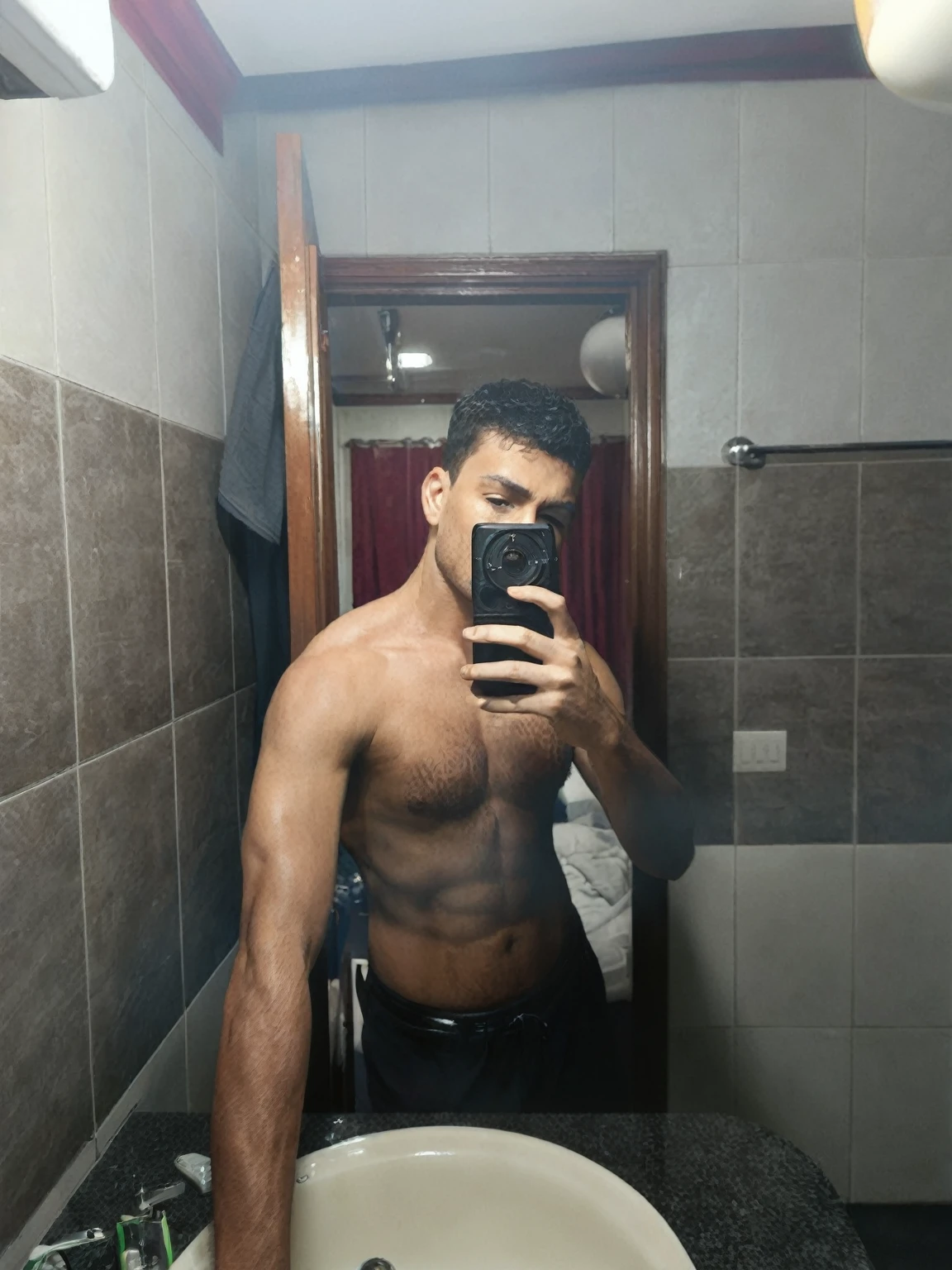 Muscular body, enhanced lighting, realistic