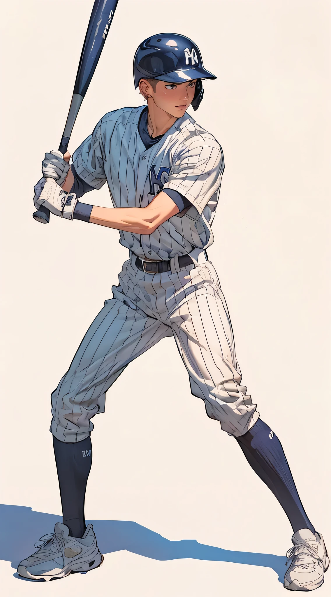 baseball player with bat, baseball uniform, stadium interior, realistic, photorealistic, 8k, highly detailed, masterpiece, cinematic lighting, dynamic pose, dramatic angle, vibrant colors, sports action