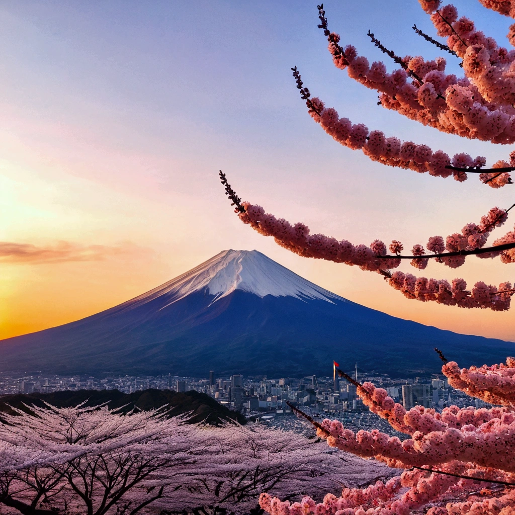 Mt fuji,Japanese flag,sunrises,cherry trees,🇯🇵,510