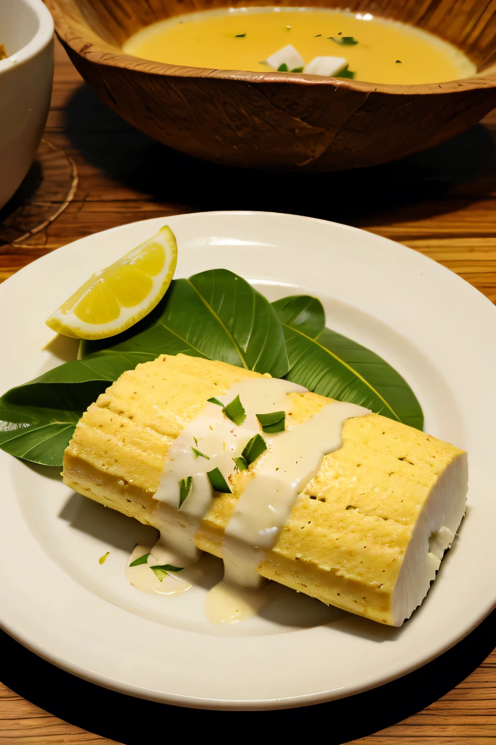 A plate of Amazonian cassava textures, coconut milk