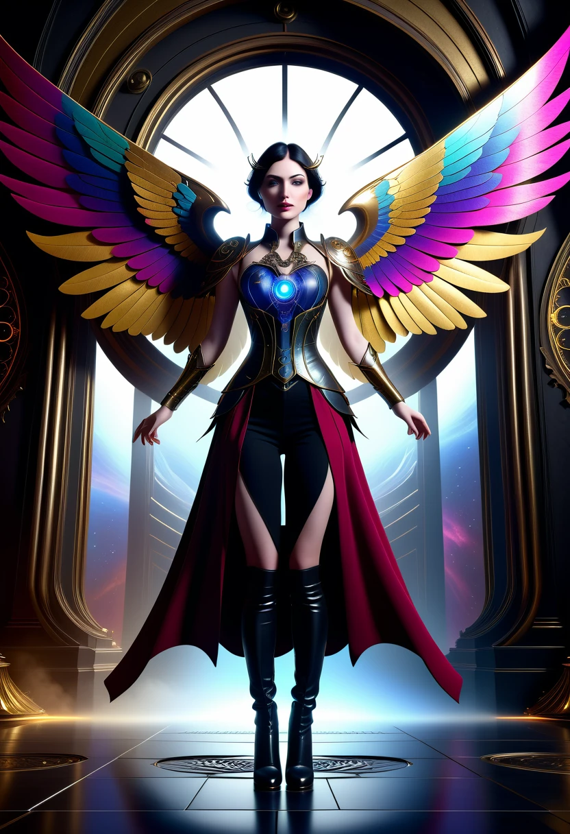 Clockwork angel,The Last Stand,Unreal Engine,8k,deviantart,3d render,dreamscape,space,space,Fantasy LUT,full of color,beautiful,symmetrical,hidden hands,Digital art,Mystique