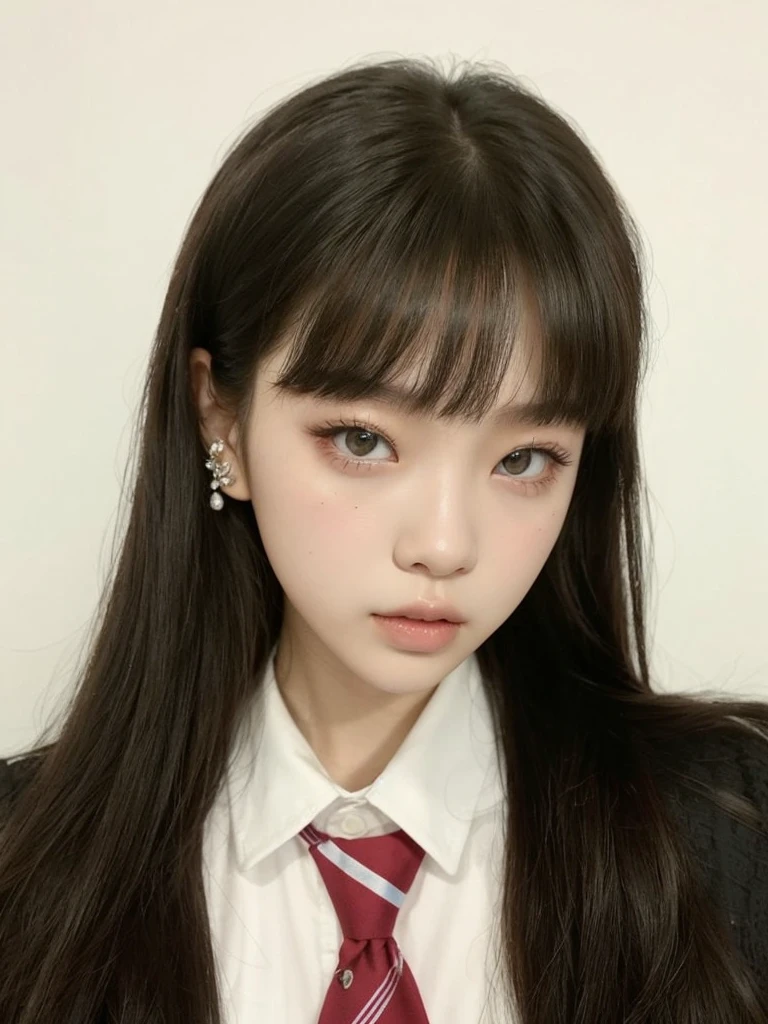 A close up of a girl with good skin, high quality, ulzzang, Korean girl, blackpink, ulzzang girl, blackpink lisa, blackpink jennie
