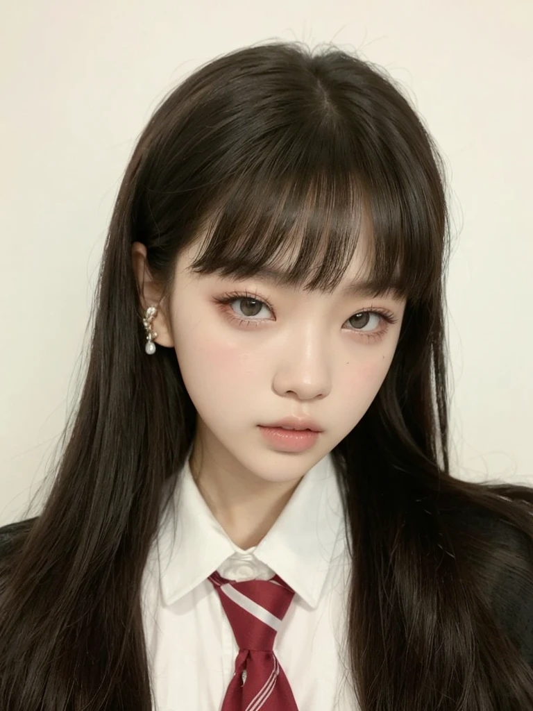 A close up of a girl with good skin, high quality, ulzzang, Korean girl, blackpink, ulzzang girl, blackpink lisa, blackpink jennie