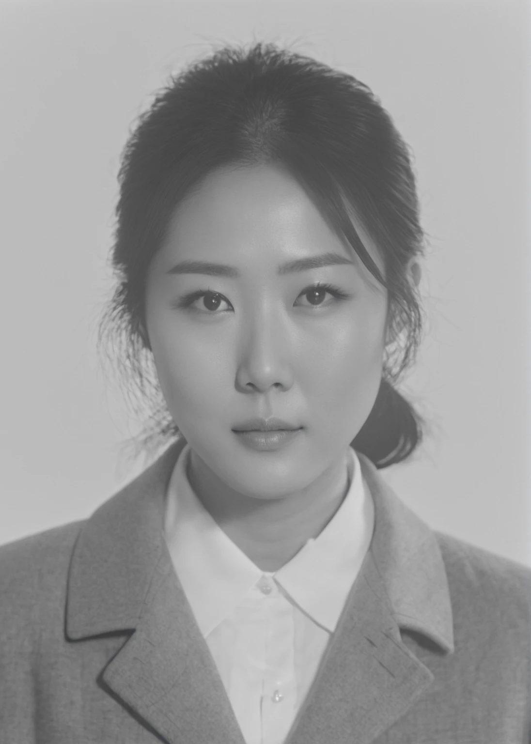 Chinese women in the old society wore a gray coat with a small lapel and a white collared shirt underneath.,high resolution,Best quality,masterpiece,超high resolution,(Honesty:1.4),RAW photos
