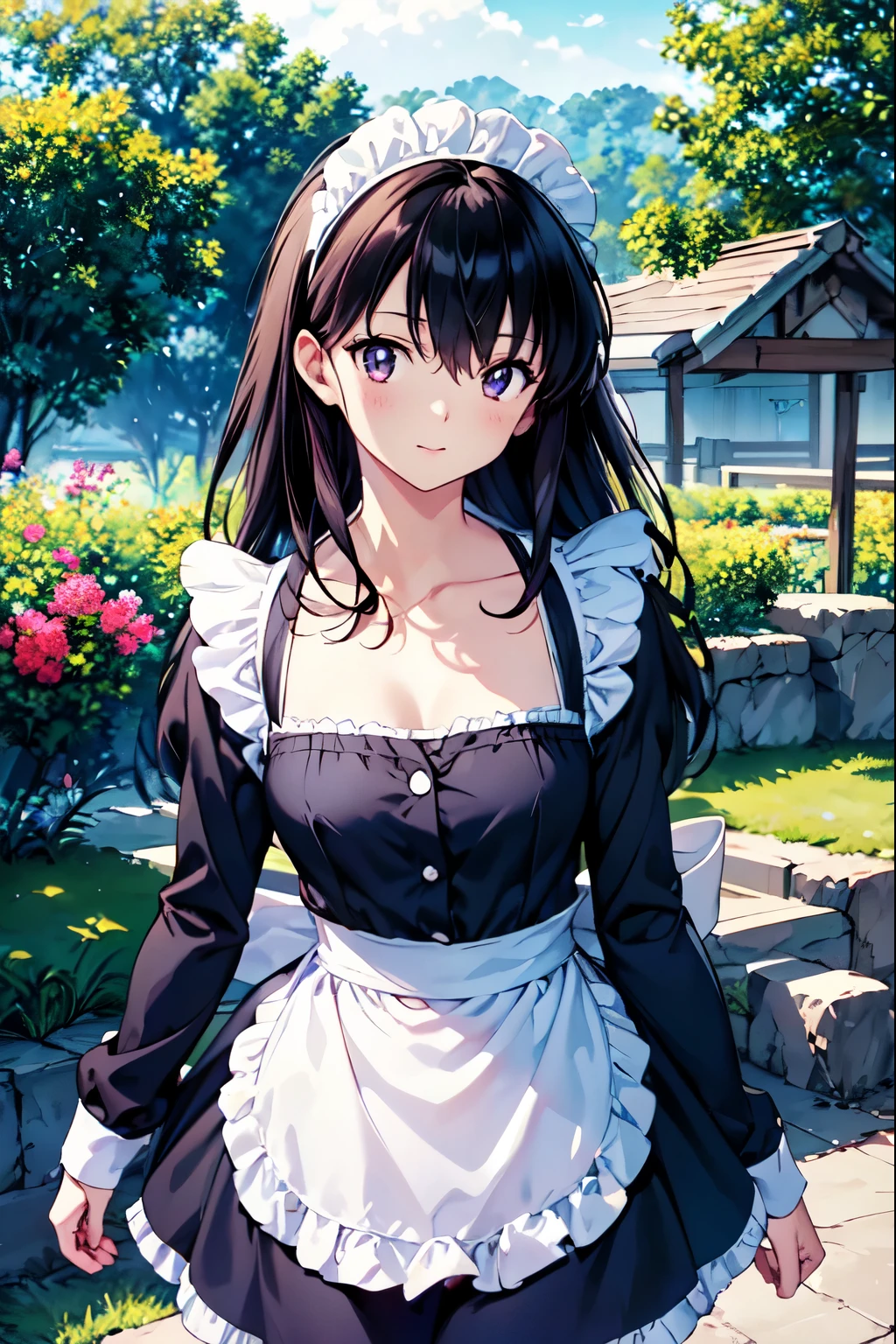 A girl around 20 years old, Attractive appearance、Otona Echo、An illustration：Rumiko Takahashi、(ビクトリア朝Maid clothes:1.2)、Gothic ****ta clotheaid clothes, (Genuine、Realistic、Realistic)、High resolution、超High resolution、Ultra-fine painting、Sharp focus、Physically Based Rendering、Maison Ikkoku（pachinko）