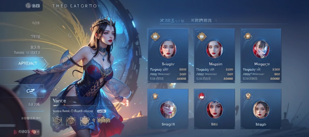 Royal princess,Super detailed, Delicate face, Stock Photography , Portrait 400, F1 Camera Lens.6, Colorful, Surrealism, Realistic textures, Dramatic Lighting, Thin Film Distiller 800 (8K, original photo, Better quality, masterpiece: 1.2), Super detailed, (Extremely delicate skin: 1.2), 8K Ultra HD, SLR camera, Soft Light, high quality.Fire Queen,Blue pupils,Apply red lipstick,Have a tattoo,The tattoo is very three-dimensional,Gorgeous and intricate tattoo designs,8K Mugshot,Large Breasts,Dark eyeshadow,Sexy thick lips(Red lipstick),Ice Princess,The facial features are very three-dimensional,necklace gold,Cleopatra