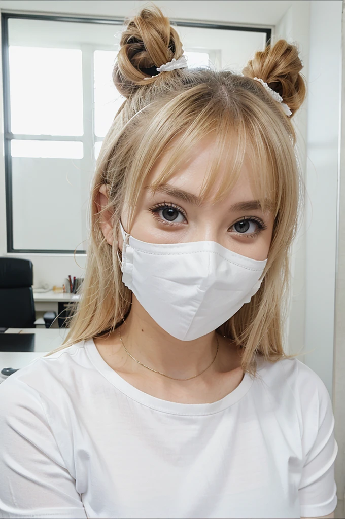 Anime white mask office wear