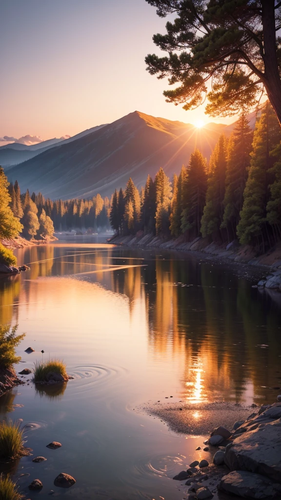 Serene natural landscape with breathtaking sunsets. --automatic